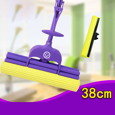 廚王品牌 貨號1038 38CM雙排滾輪智慧扣棉膠拖把