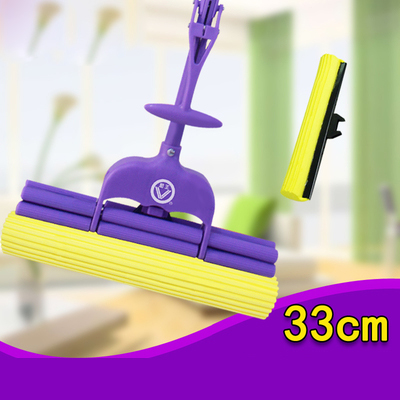 廚王品牌 貨號1028 33CM雙排滾輪智慧扣棉膠拖把